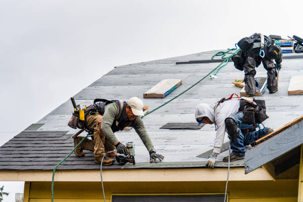 Professional Gutter Installation technician working in Sandown, NH